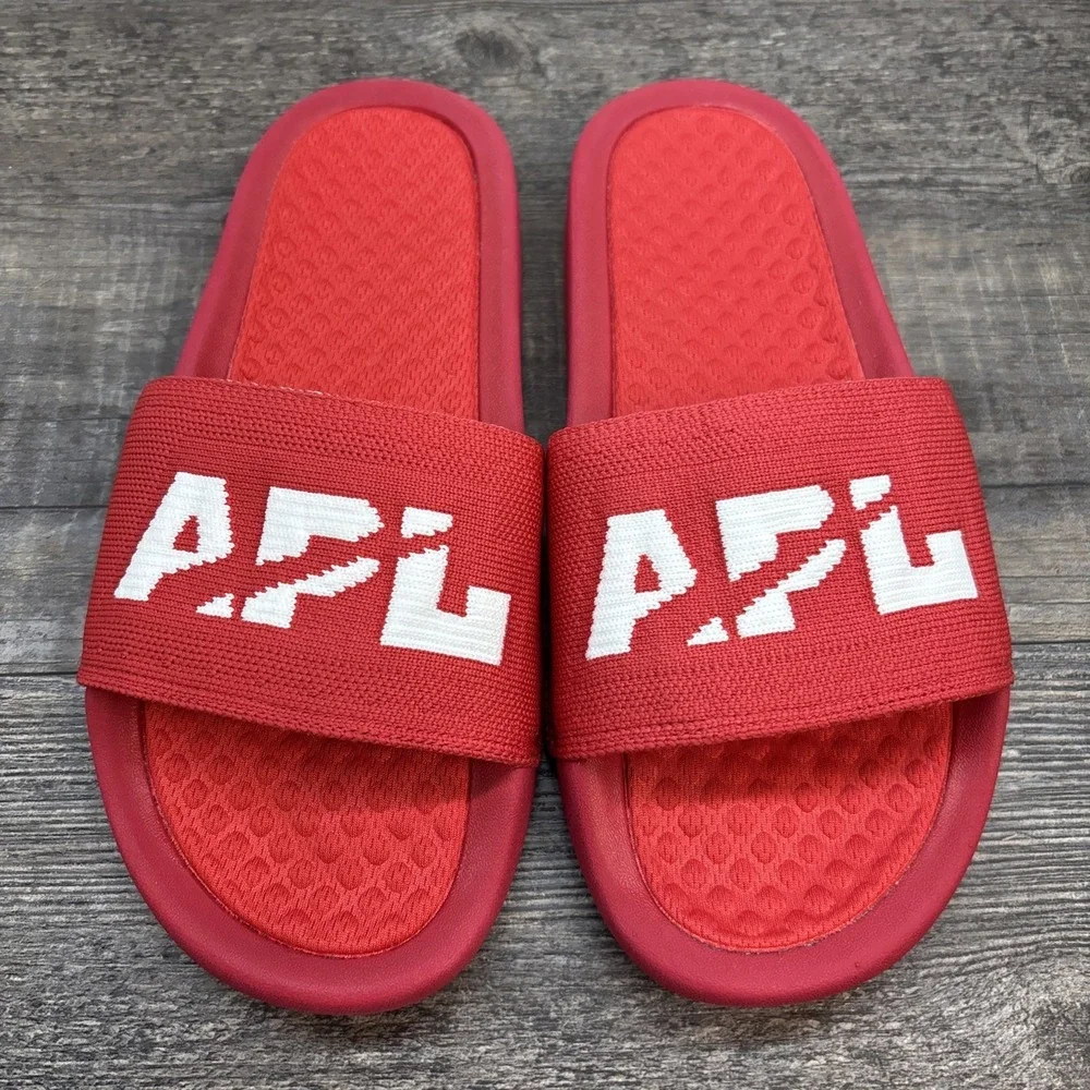 APL Slides Women's 6 BL TechLoom Sandals Red/White NEW
